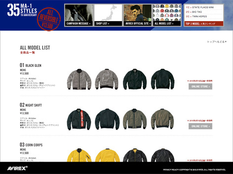 web avirex 31 Avirex 35 MA 1 Styles